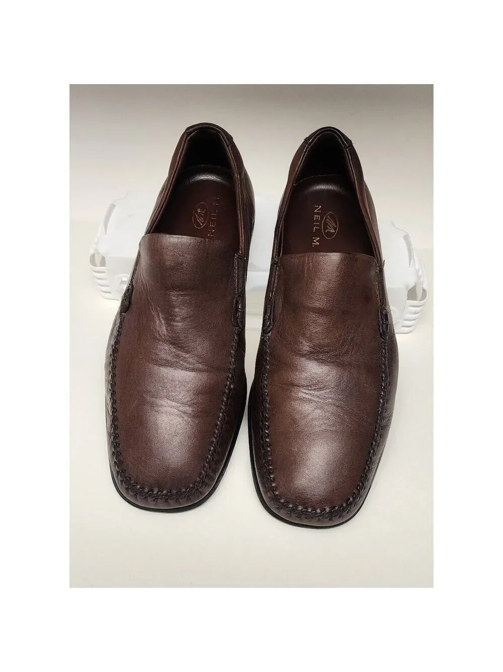 Neil M Men's Rome Men's Slip Ons Loafers Walnut Dress Shoes Leather Size 11.5